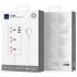 WiWU Wi-S005 7 in 1 High-Capacity Power Strip, 30W PD GaN Fast Charging Port (USB-C), 4000W Max, Output interface: 1xType-C, 3x USB-A, 3xAC - White